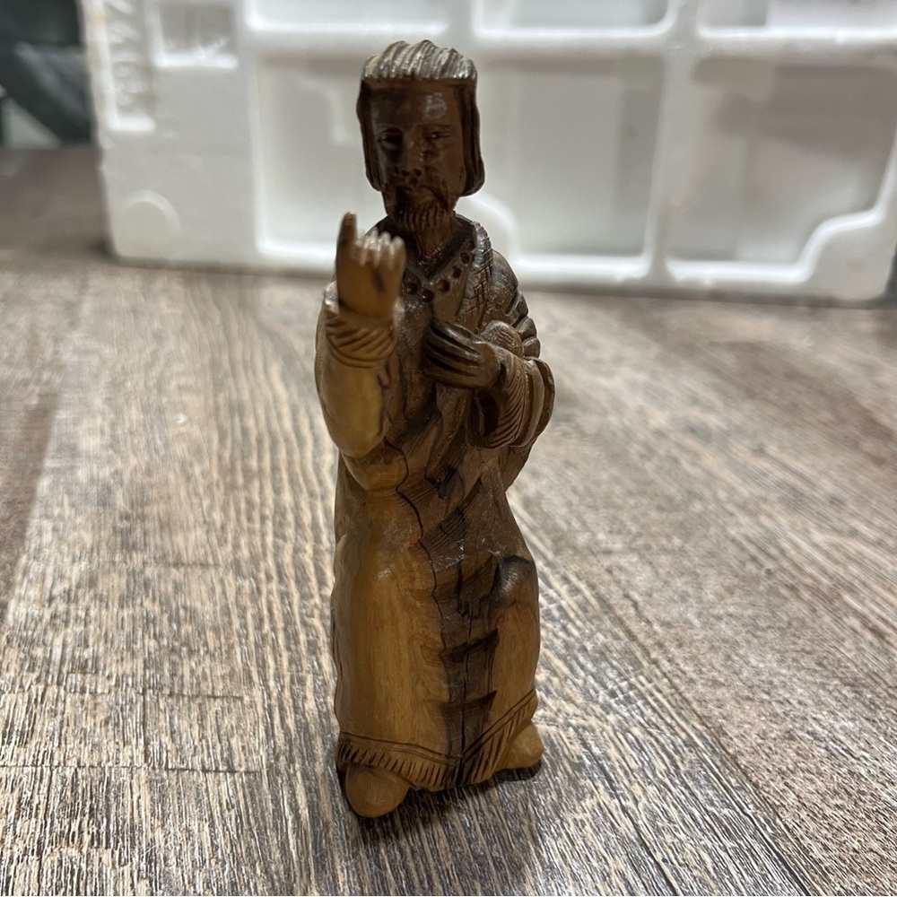 Vintage Santos‎ Figure Religious Christian Saint Carved Wood Statue Hand Carved